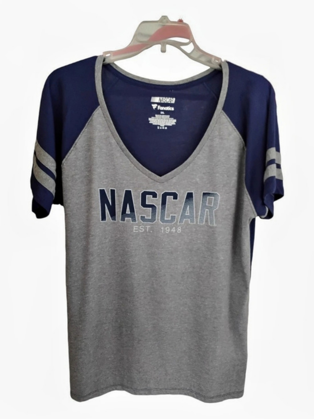NASCAR Fanatics G-III 4Her V-neck Raglan T-shirt by Carl Banks